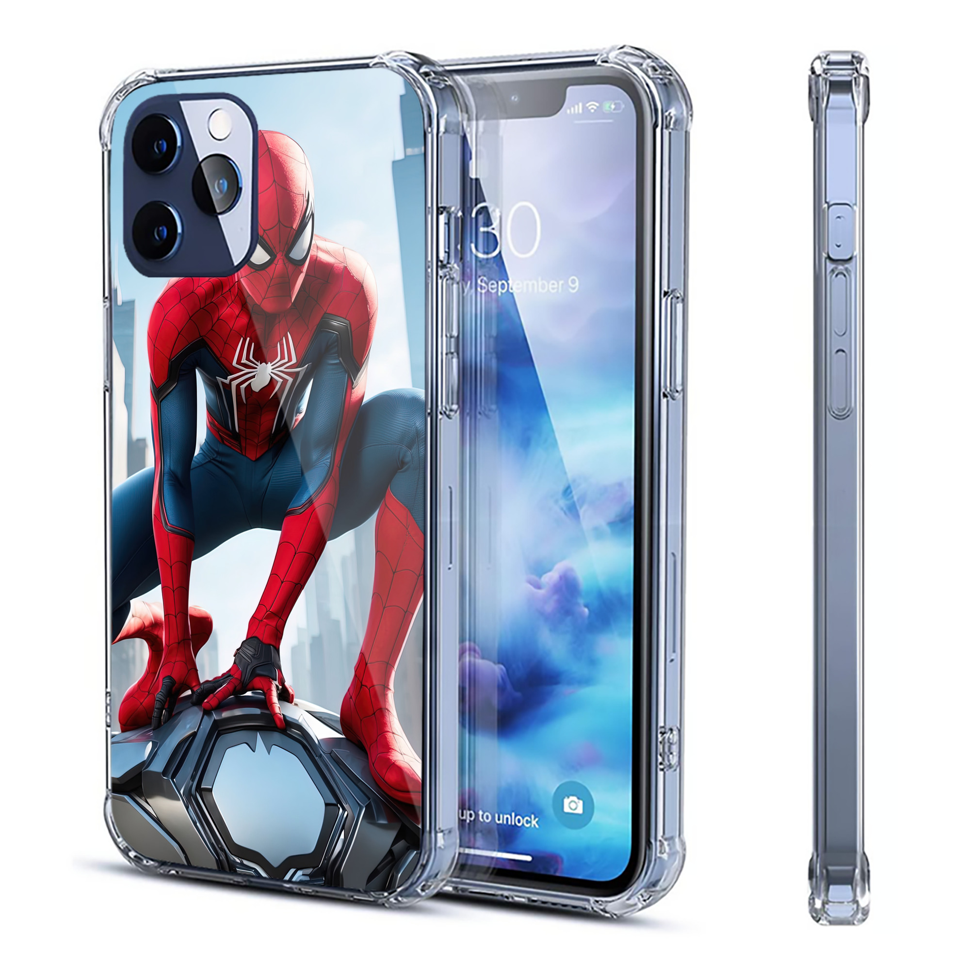 （画像用） Spider Man スパイダーマン 【iPhone 12シリーズ対応】透明スマホケース（クリアソフトケース）